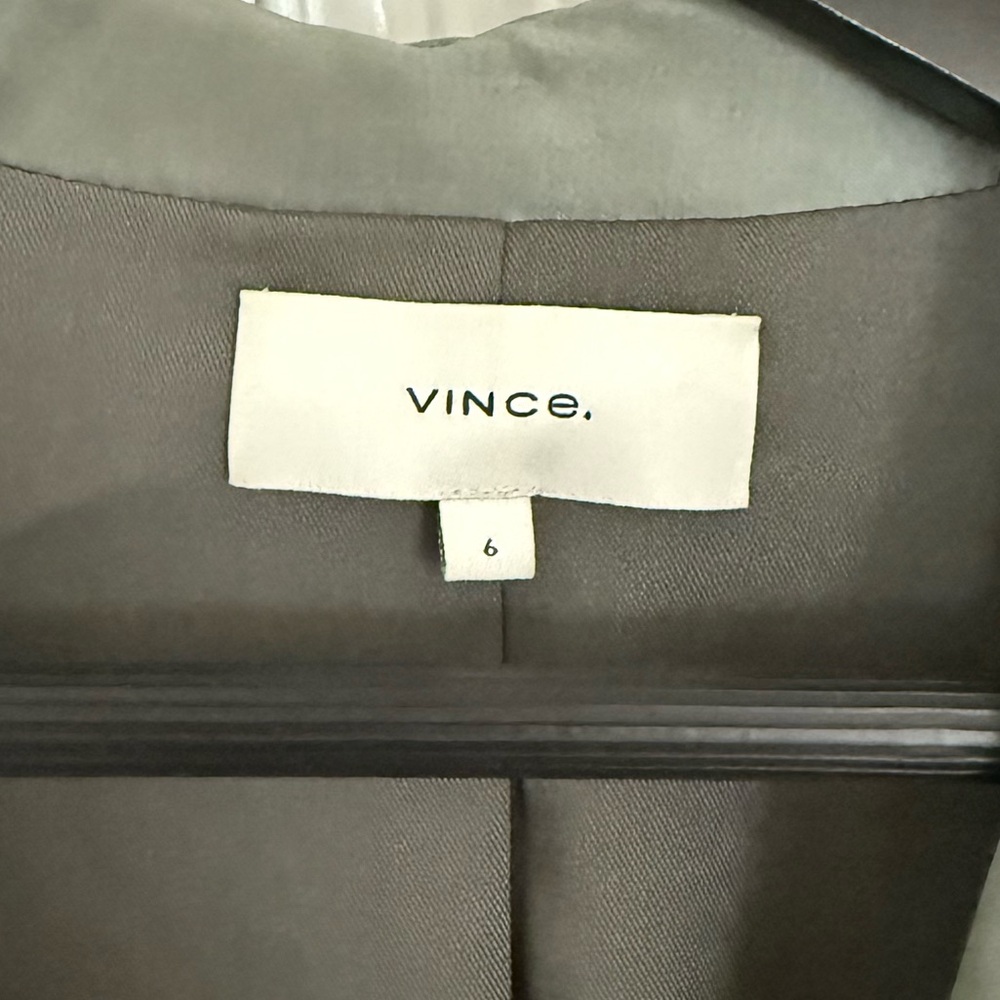 Vince - Sea Foam Green Satin Long Sleeve Blazer - Picture 2 of 5